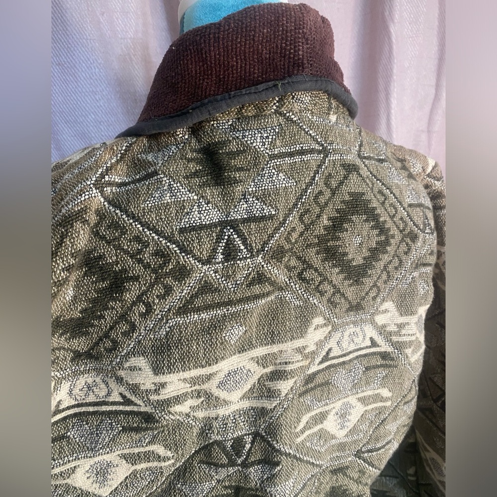 Vintage Aztec sweater/coat in light green - Picture 4 of 4